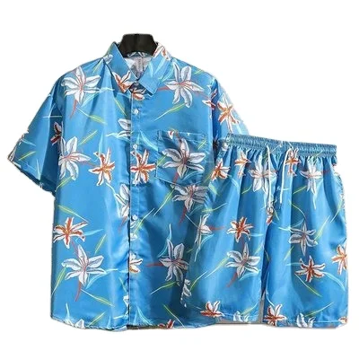 

Men's Floral 2 Piece Tracksuit Short Sleeve Top and Shorts Casual Button Down Short Sleeve Hawaiian Shirt Suits