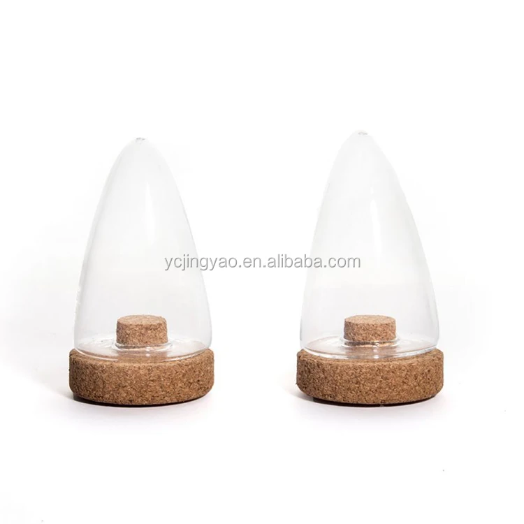 

Handmade Borosilicate Glass Drop Spice Bottle Storage Jar with Cork Top, Transparent