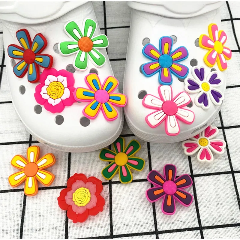 

Ins Flowery PVC Shoe Charms DIY Sandals Colorful Handmade Big Flower Decor Y2K Wholesale Croc Shoe Charms for Clog Shoes