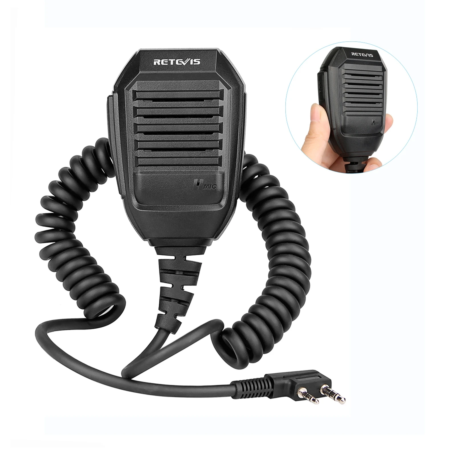 

2022 RETEVIS Walkie Talkie RS-113 2 Pin Remote Speaker Microphone for Kenwood comunicador parts Factory Wholesale