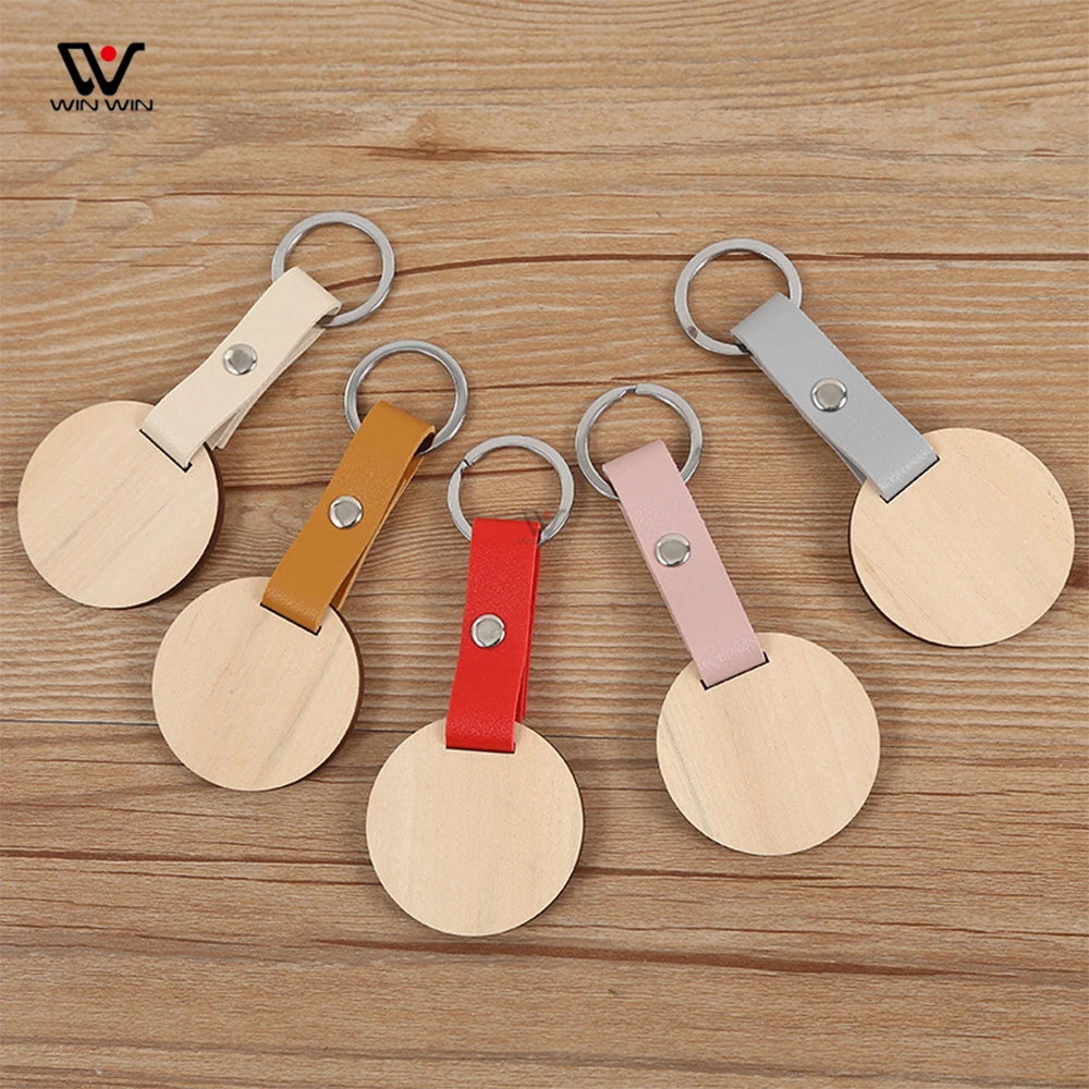 

Free Shipping Custom Wood Blank Engravable Wood Keychain, Natural