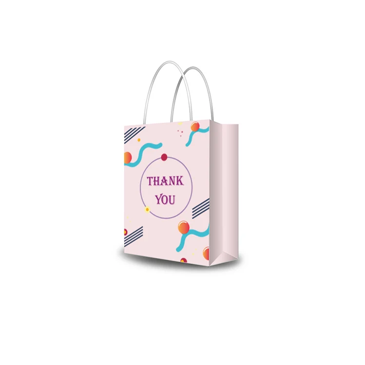 product-Online saling fashion 2020 pink floral thank you bags cake paper candy bag for sweet-Dezheng