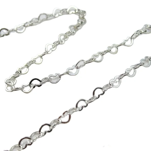 Wholesale 925 sterling silver heart shape silver chain for jewelry making