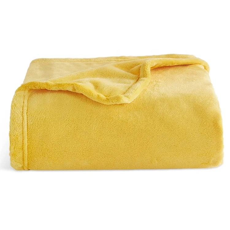 

Free Sample Lowest Price Reversible 100% Polyester Micro plush Custom Throw Flannel Blanket Thickening Manta For Sofa