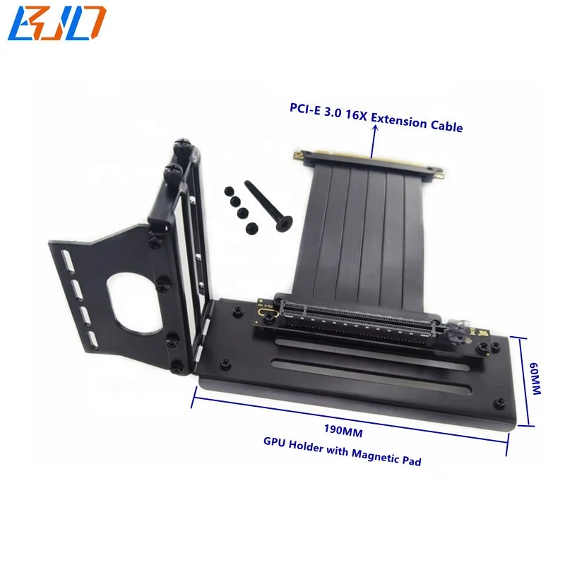 

Graphics Card Holder Bracket + PCI-E PCIe 3.0 16X to X16 GPU Extender Riser Extension Cable For DIY Computer