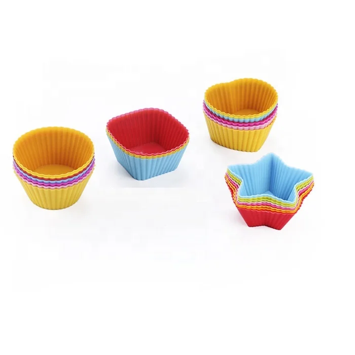 

BPA free easy clean silicone Cake Muffin Molds Silicone Cake Baking Cups, White