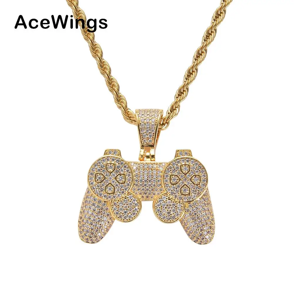 CN064  Hip Hop  Pendant Iced Out Cubic Zircon Necklace Bling Bling Gift Jewelry