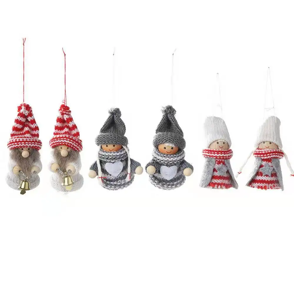 

2019 Christmas puppet bell pendant Creative Santa Claus doll Christmas tree decoration, Red,white,gray