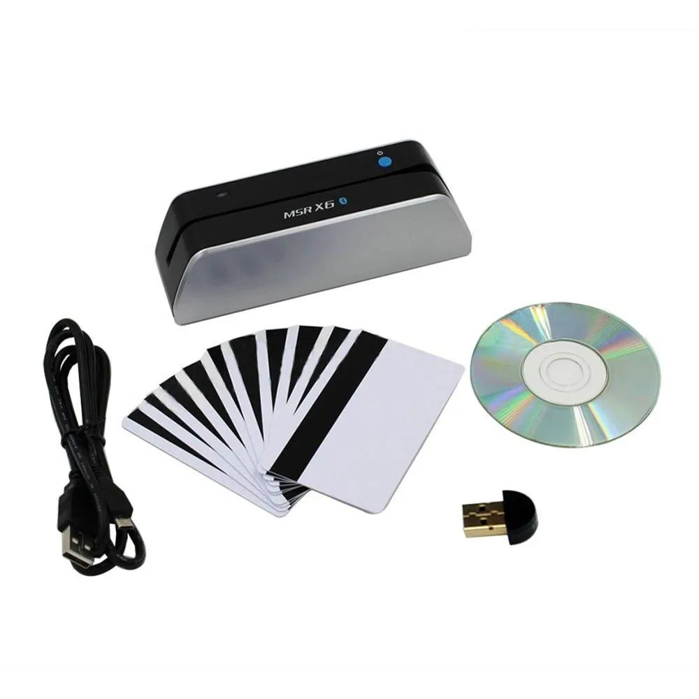 

Cheap Price MSRX6 MSRX6BT with Blueteeth Magnetic Card Reader Writer USB HiCo Loco All 3 Tracks, Black