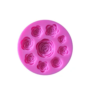 Image of Rose Silicone Mold DIY Cake Decorating Tools Rose Flower Fondant Mould