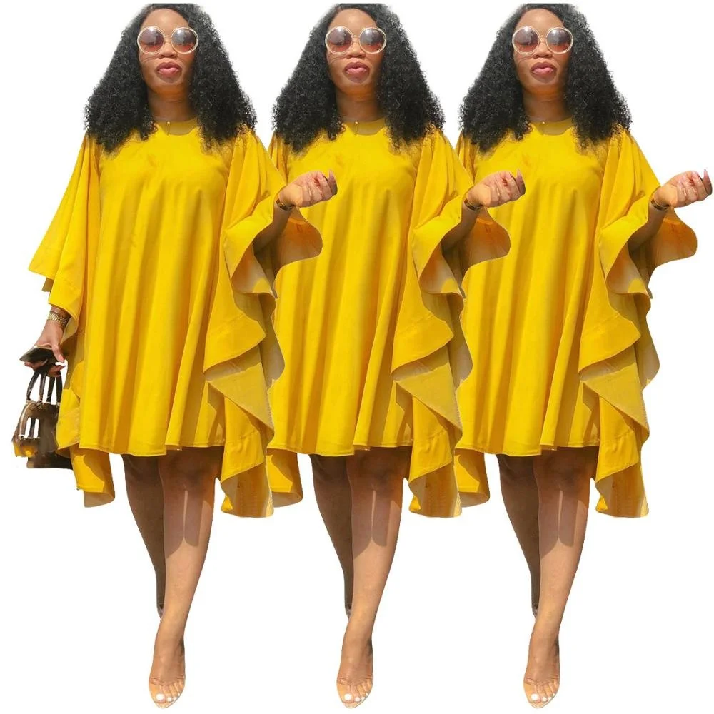

B60178A The United States hot style United States women's dress pleated fold long sleeve dress