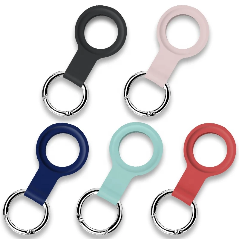 

Tracking Locator Liquid Silicone Case Stain Resistant Anti Drop Anti Lost For Airtags Silicone Case Cover Keychain Holder, Black,red,blue,light-blue,yellow,orange,purple,gary