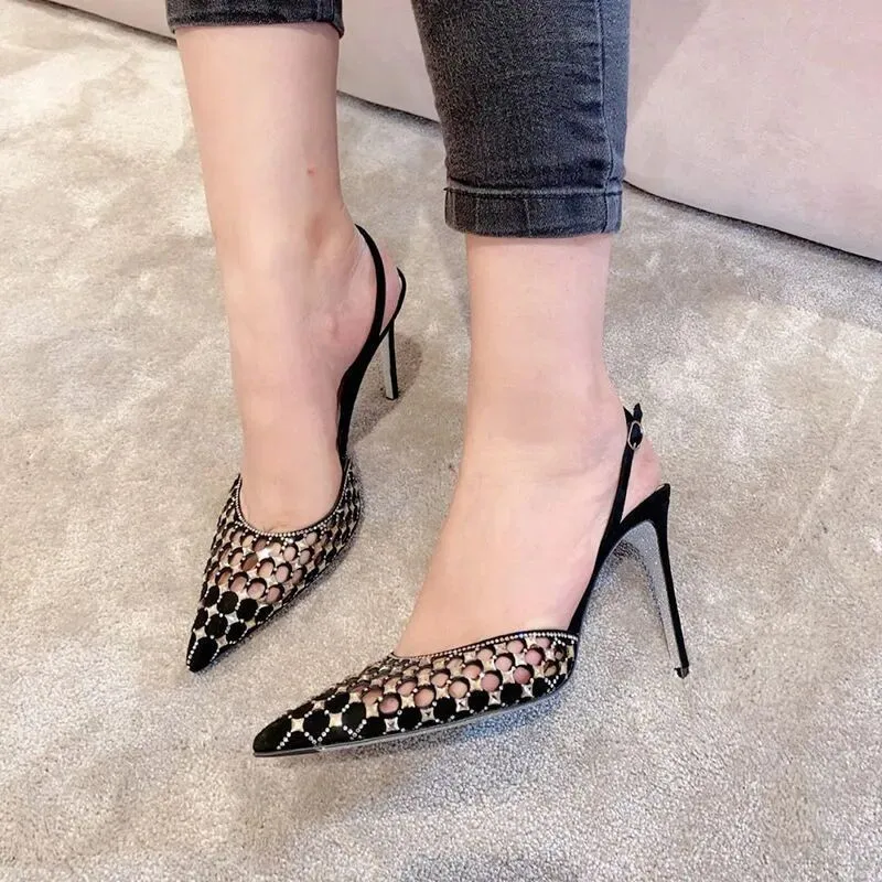 

Wholesale Summer Fashion Designer Women Sexy High Heel Sandals Shoes Stilleto Open Toe Heels For Ladies China 2021, Black