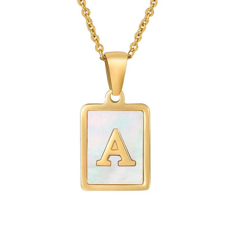 

Professional China manufacturer Golden Letter Pendant Plate Custom Dainty Personalized capital letters Necklace, Picture