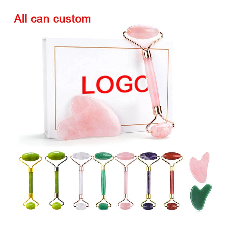 

Private Label Custom Logo Guasha Stone Jade Roller for Face Beauty Boards Gua Sha Jade Roller