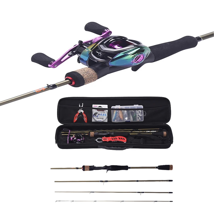 

Peche 2.1M Fishing Tackle CarbonFiber Telescopic Fishing Reel Rod Tools Combo Set Fishing Lures Set Box