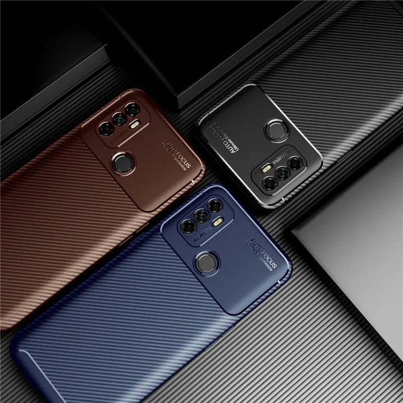 

Luxury Soft Mobile Phone Case For OPPO Realme X7 Pro F17 Pro Reno 4 Lite A93 Carbon Fiber Back Fundas Cover For Samsung S21 S30