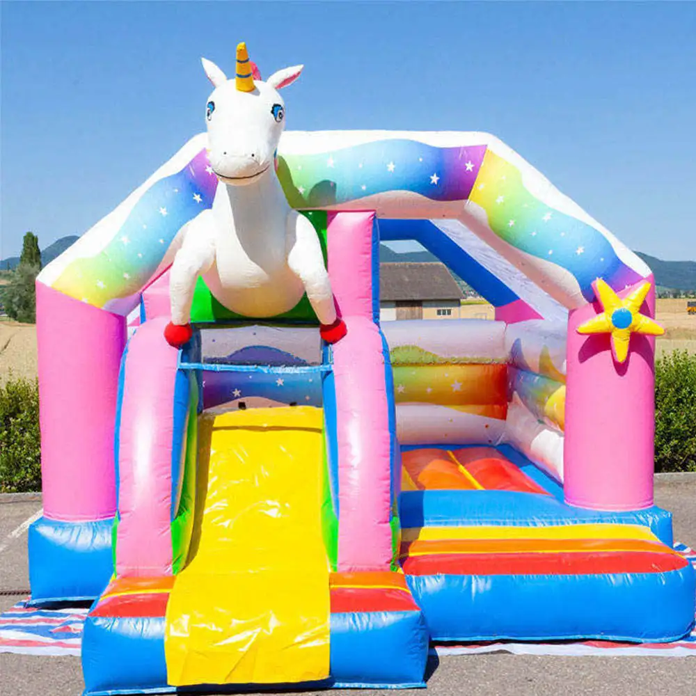 

Unicorn Inflatable Bouncy Castles Outdoor Commercial Jumping Bounce House With Slide Inflatable Bouncy Castle For Kids