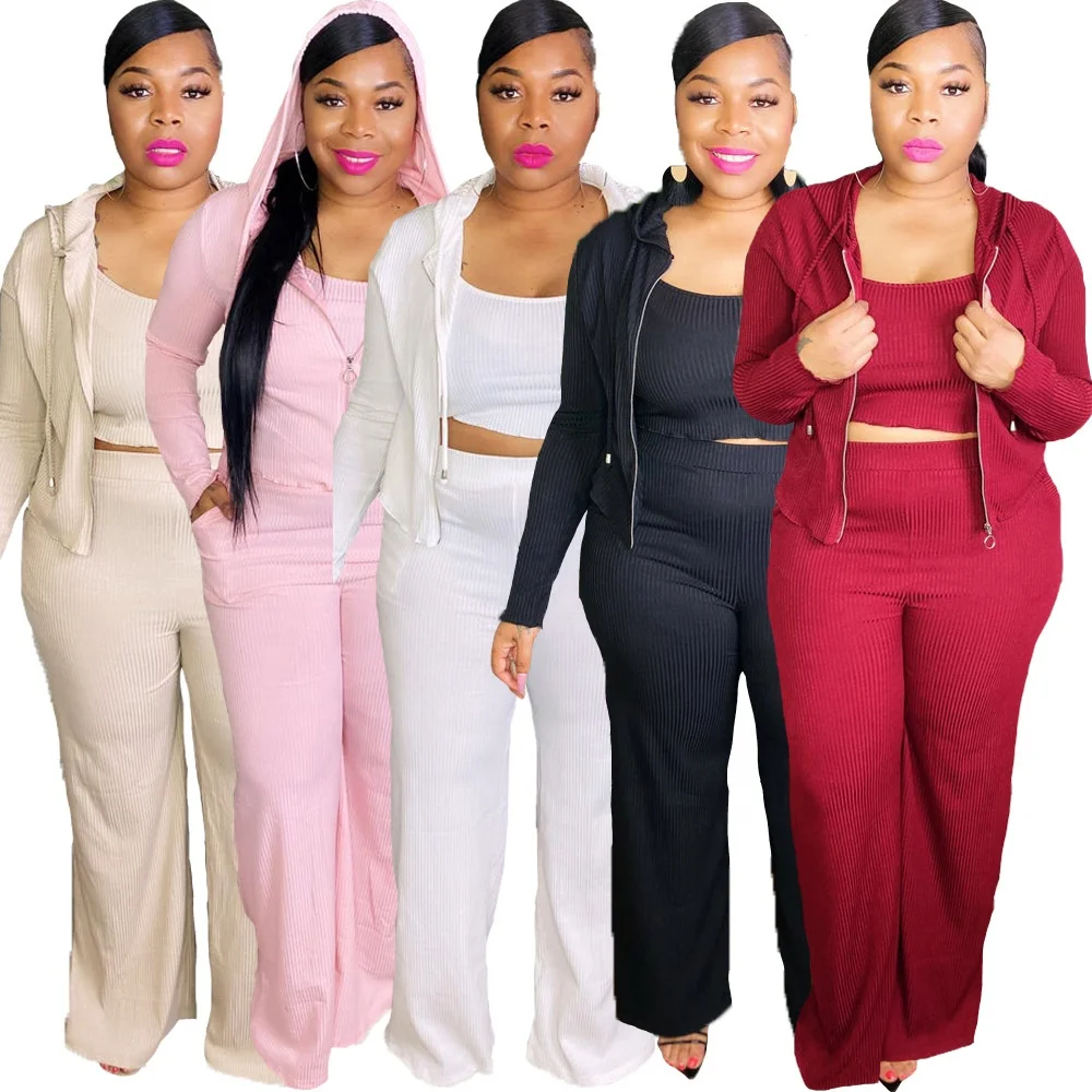 

B63751A Europe and The United States new pure color casual wide leg pants sport suit, Pink/black/white/red/apricot