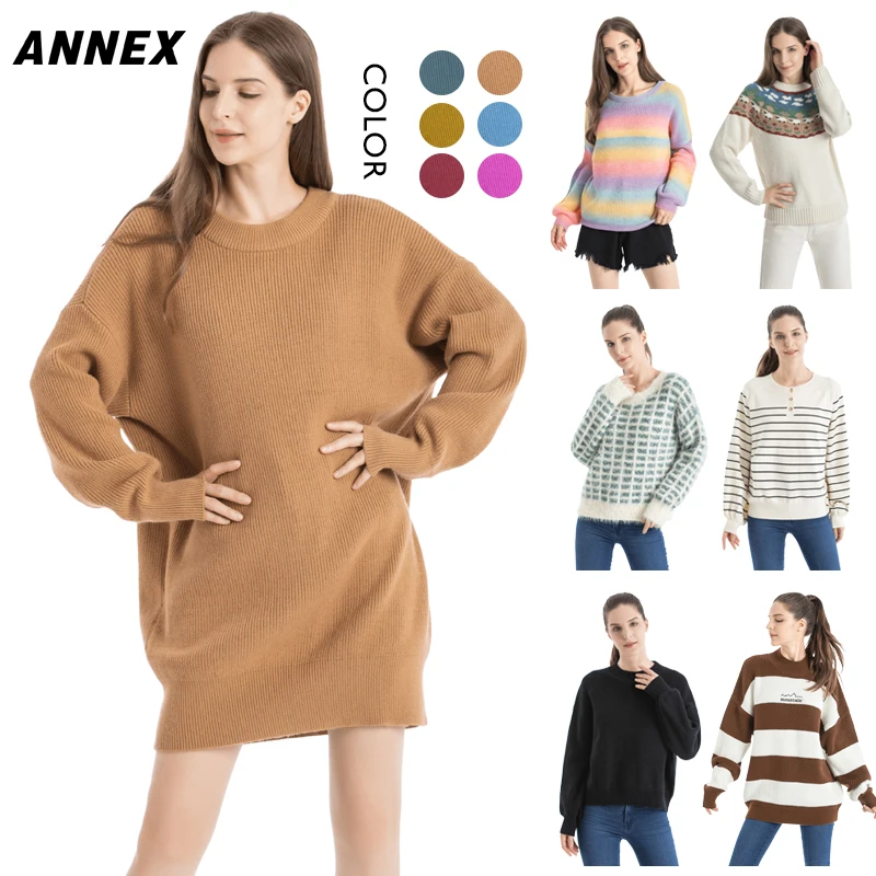 

wholesale custom animwool knitted,  long sleeve Designs custom round Neck Fall winter Cos Sweater For Woman knitted top, Black, white, yellow, blue