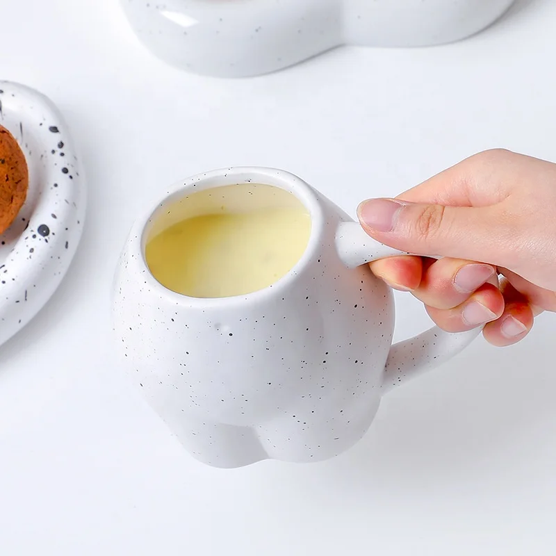

Creative INS Nordic Milk Cup Home Ceramic Female Body Shaped Cup Human Butt Cup and Mug, White,yellow,pink