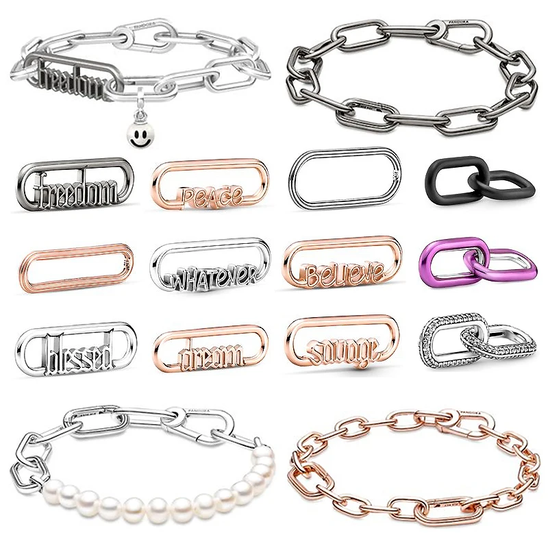

Me series original LOGO 100% 925 sterling silver pandoraer charm classic design woman bracelet girl engagement gift