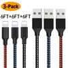 2019 New Arrivals High Quality USB Sync Data Cable Max 3A Fast Charging Nylon Braided for iPhone iOS 10 11 12 13 3/6/10ft Cord