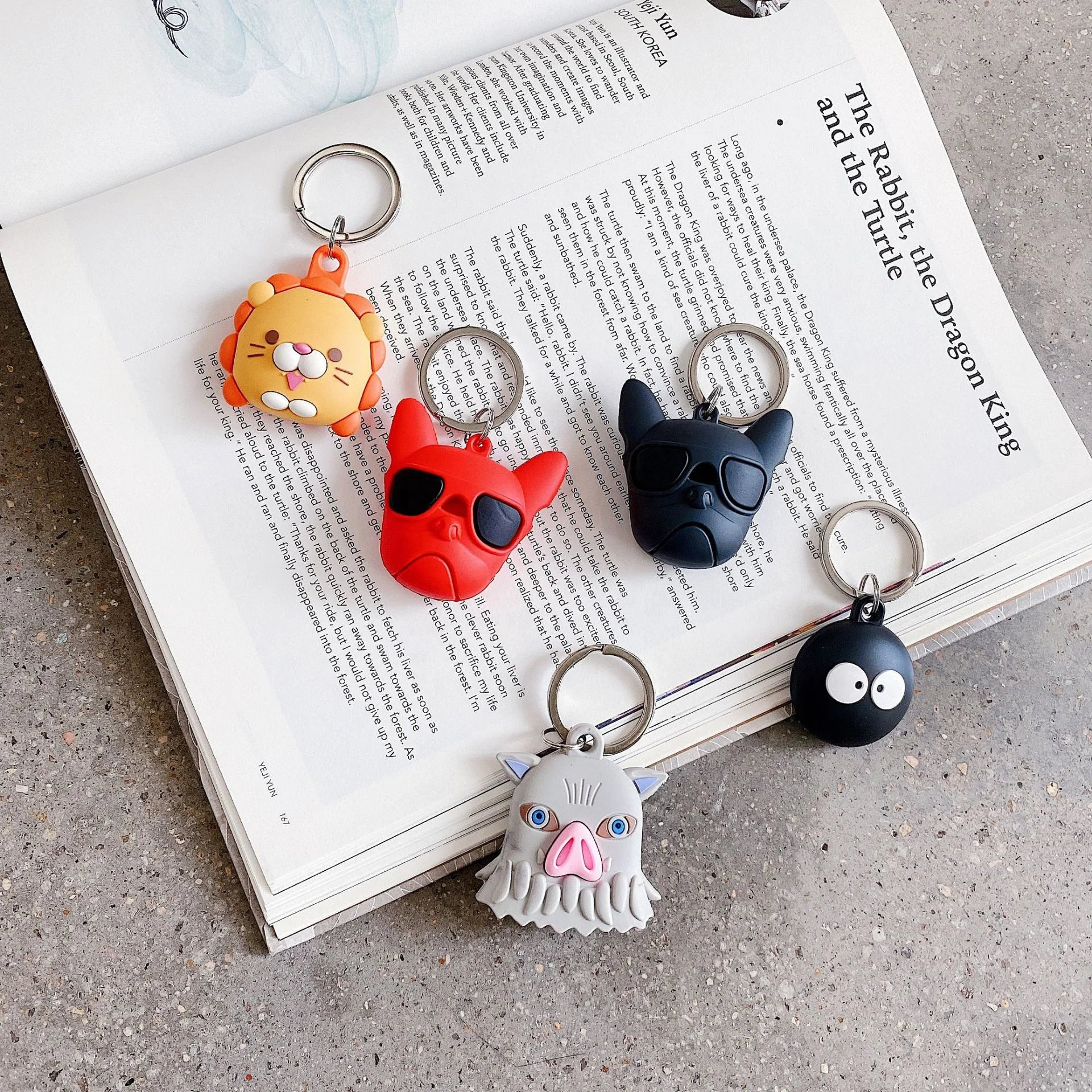 

Free Shipping Silicone Case for Airtag Tracker Cover Finder Holder Cartoon Lion Bulldog Animals Keychain