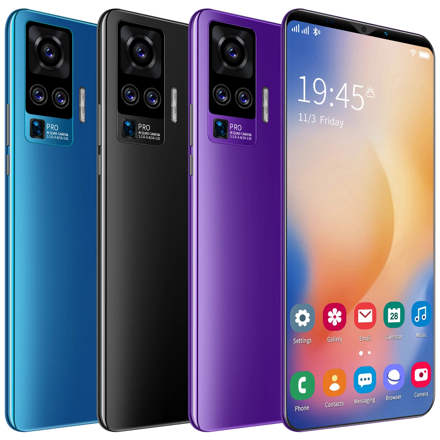 

Brand new Android10Smartphone 4g mobile phone Blu Cell Phone, Purple, red, blue