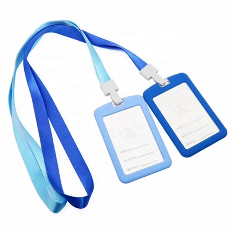 

Badge Holder ID Card Holder Silicon Vertical with Lanyard Neck Strap Duty ID Card Business Card Name Tag holders Custom Logo