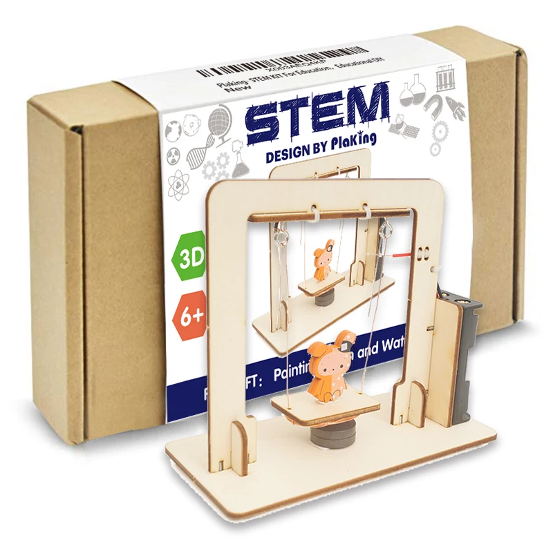 

STEM DIY 3D wooden Electromagnetic swing Physical Learning Toy Science Experiments Kits,STEM Learning Sets