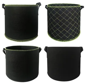 Image of Garden Grow Bags 5-Pack 3 Gallon 5 Gallon 10 Gallon 25 Gallon Aeration Fabric Pots Container Felt Plant Pot with Sturdy Handles