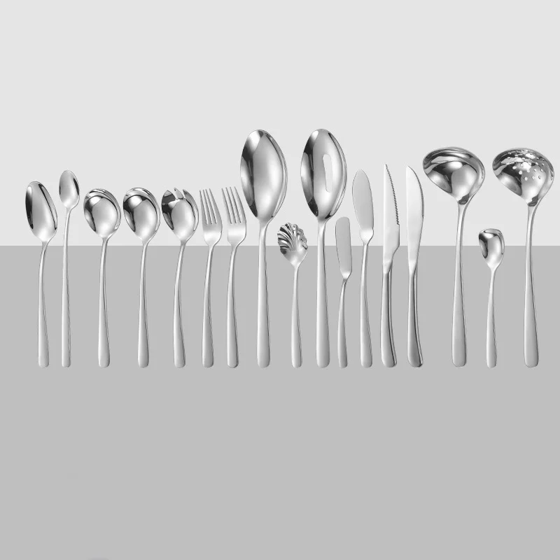 

304 Stainless Steel Restaurant Serving Cutlery Set Party Dessert Knife Fork Spoon Flatware Set