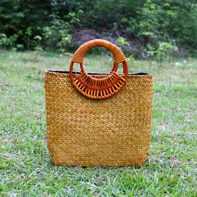 

2017 Summer Handmade Vintage Tote Hand Bag for Women Country Side Walking