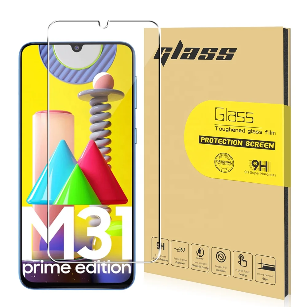 

3D Screen Protector 0.33 Tempered Glass 9H Screen Protective glass for samsung M31Prime Japan+AB Glue Material
