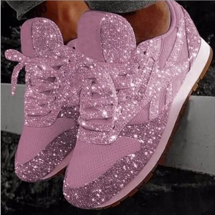 

Sports shoes women 2021 new platform sequins shoes color matching breathable thick-soled sneakers women