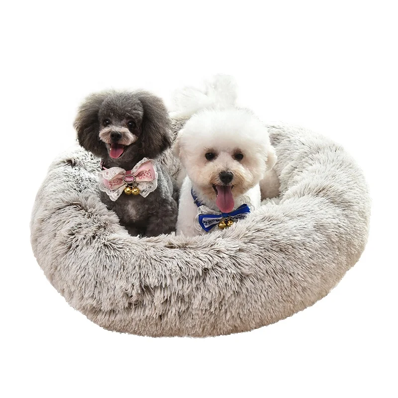 Felt Comfortable Pet Beds Deluxe House Raised Small Egg Round Luxury Plush Pet Beds For Dog Cat