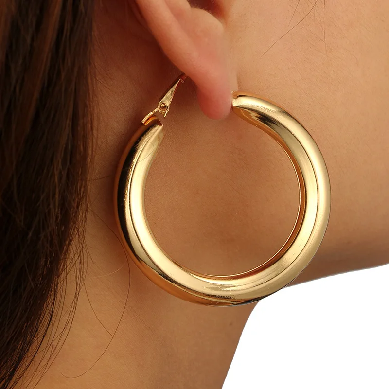 

fashion gold indian earring alloy metal women big earring hoops custom earring