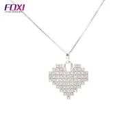 

Foxi China Jewelry Supplier 10k Silver Plated Trendy Fashion Heart Shaped Miyuki Pendant Necklace