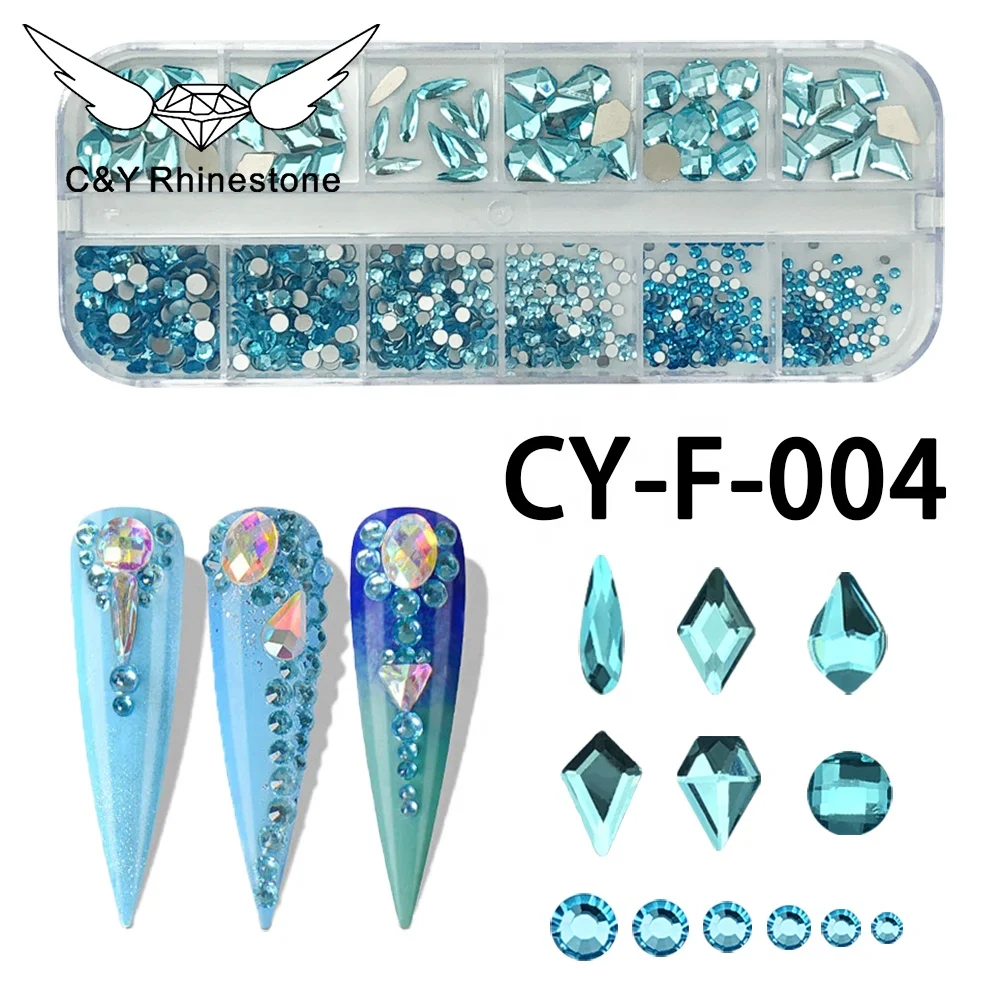 

CY Wholesale Nail Art Bulk Non Hotfix Flatback Crystal Custom K9 Shape Rhinestone Bling Loose Rhinestones