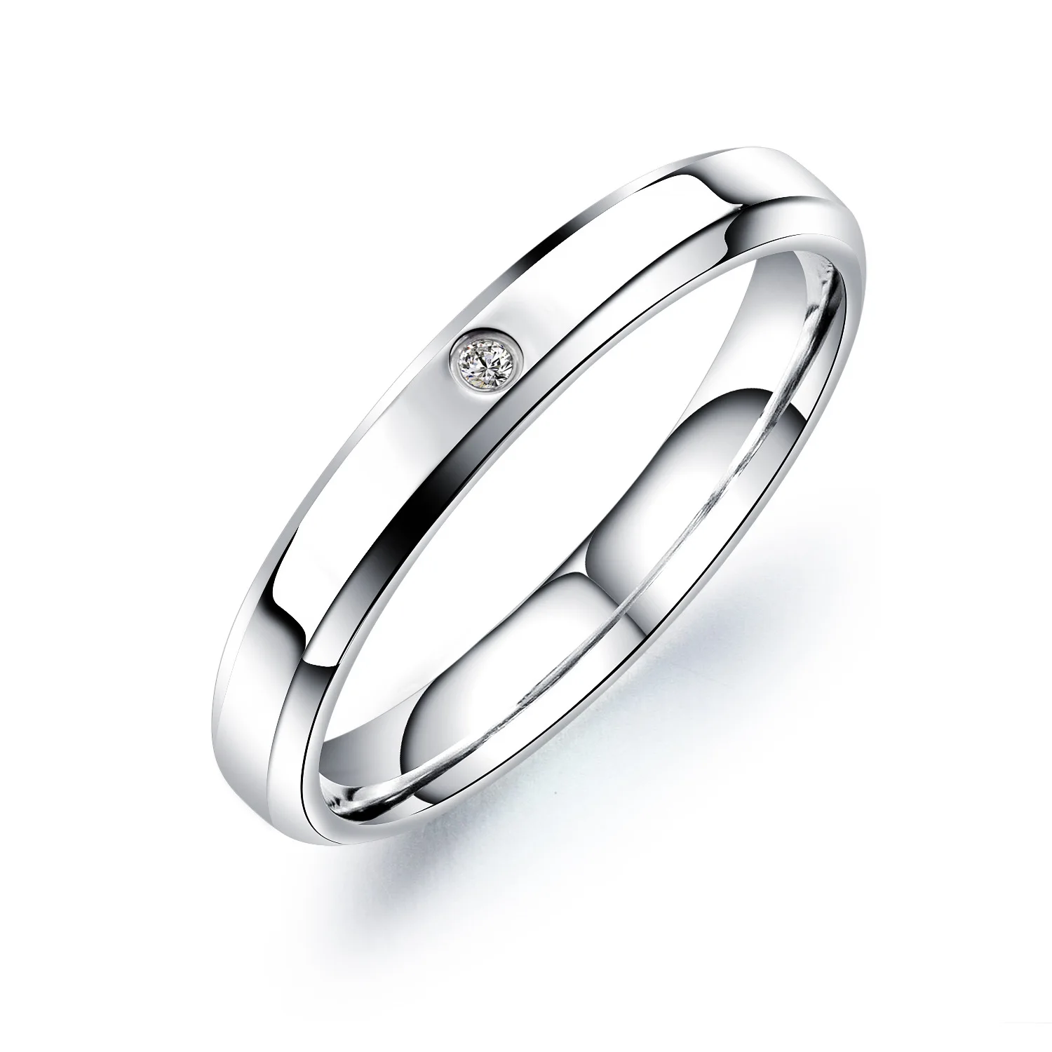 

Zircon Love Couple Rings Fashion Jewelry Silver Stainless steel Rings Men Women
