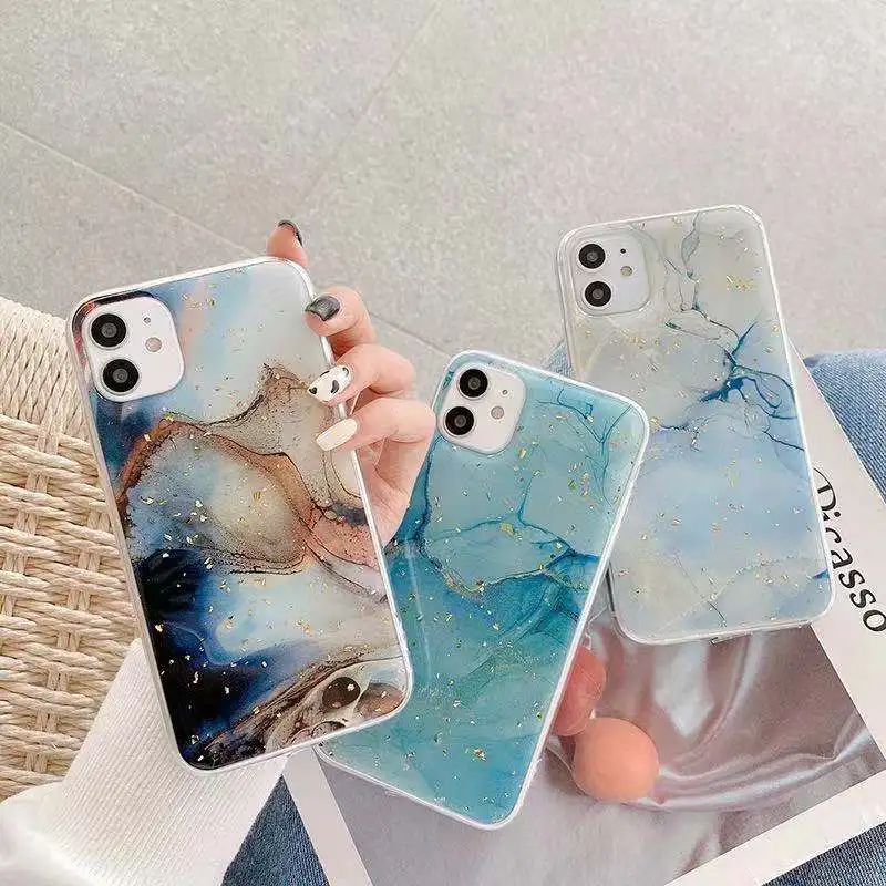 

Wholesale Fashion Gold Marble Tpu Mobile Phone Case with glitter For Iphone 13 pro