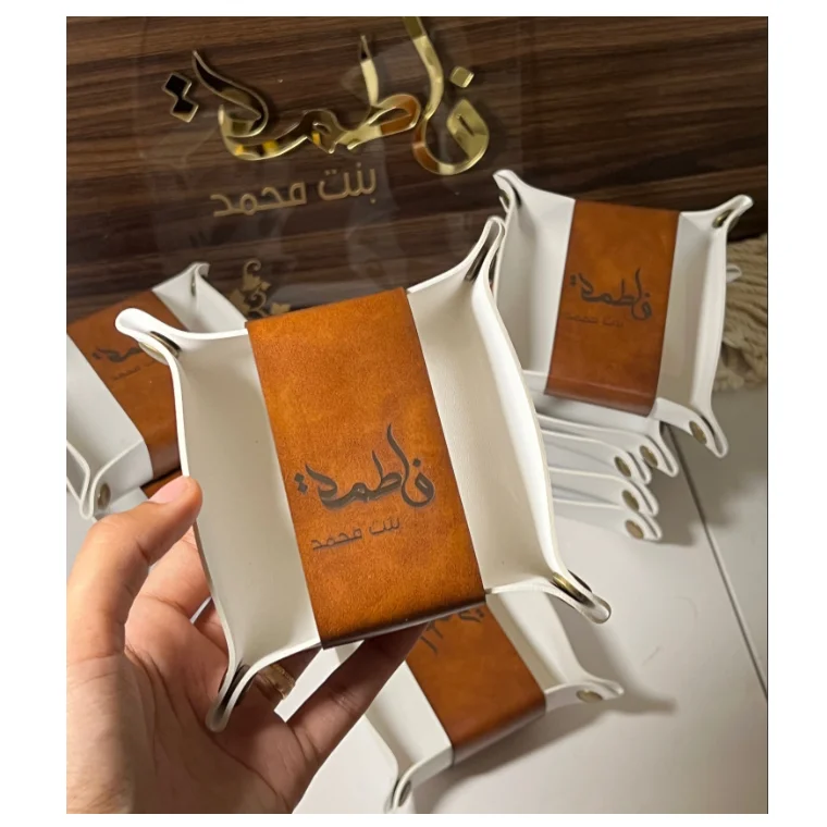 

YY White leather dish distributions tray leather food biscuit candy tray