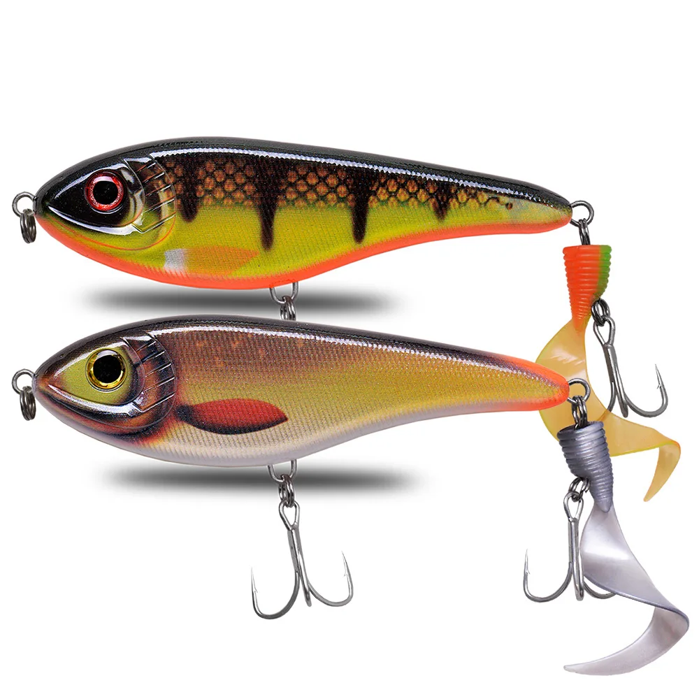 

Slow sinking jerk bait with soft tail 90&120&150mm artificial Lure