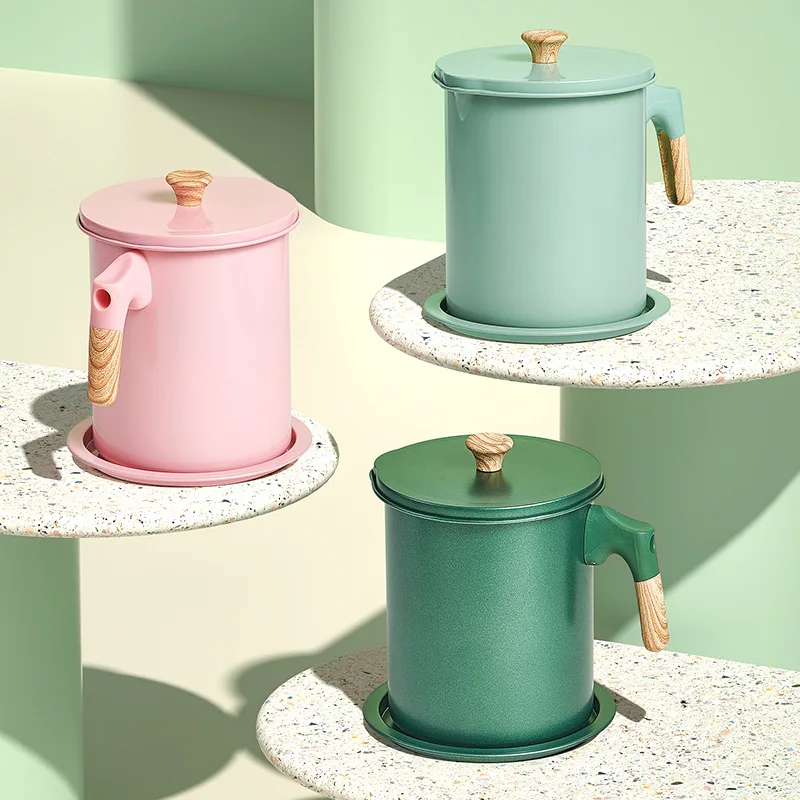 

hot selling amazon Good quality custom Japanese oil filter god pot kitchen oil storage products household filter oil pot, White / black