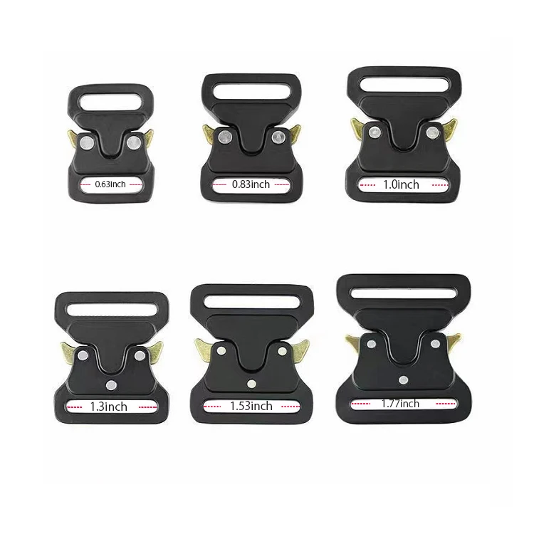 

Adjustable No-Sew Tactical Belt Metal Side Release Buckle For Dog Collar Belt Buckle Custom Cobra Metal Buckles, Black
