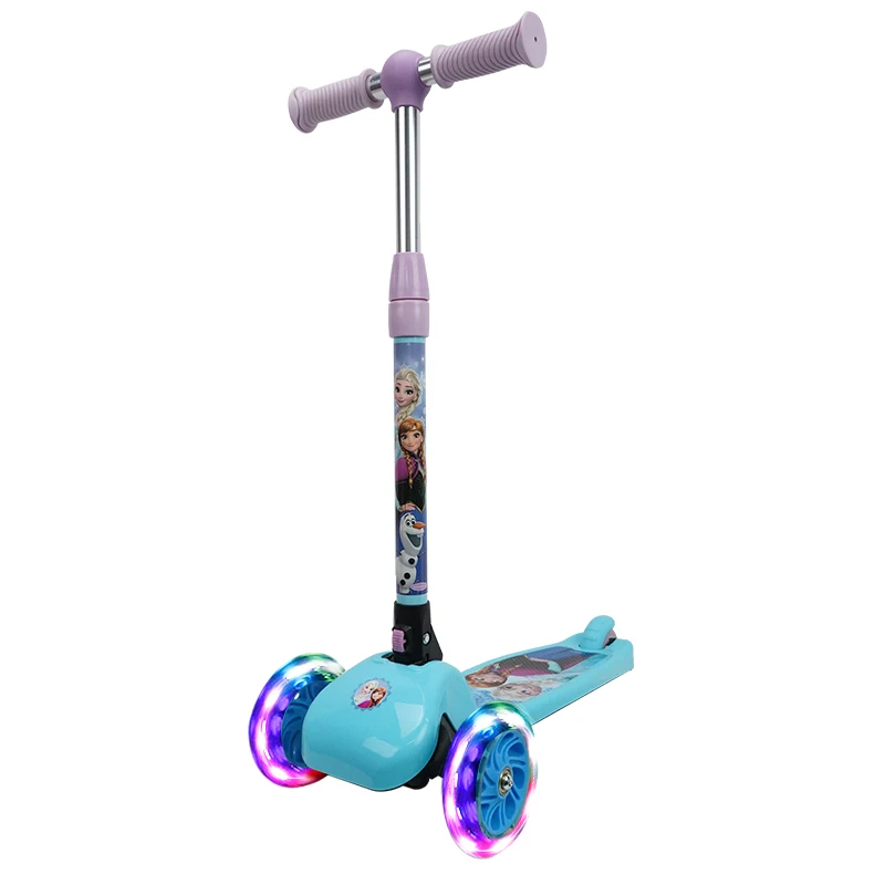 

Foldable Adjustable Disney Frozen 3 Wheel Kids Scooter with Big flashing Wheel Body Aluminium Foldable twist scooter for kids