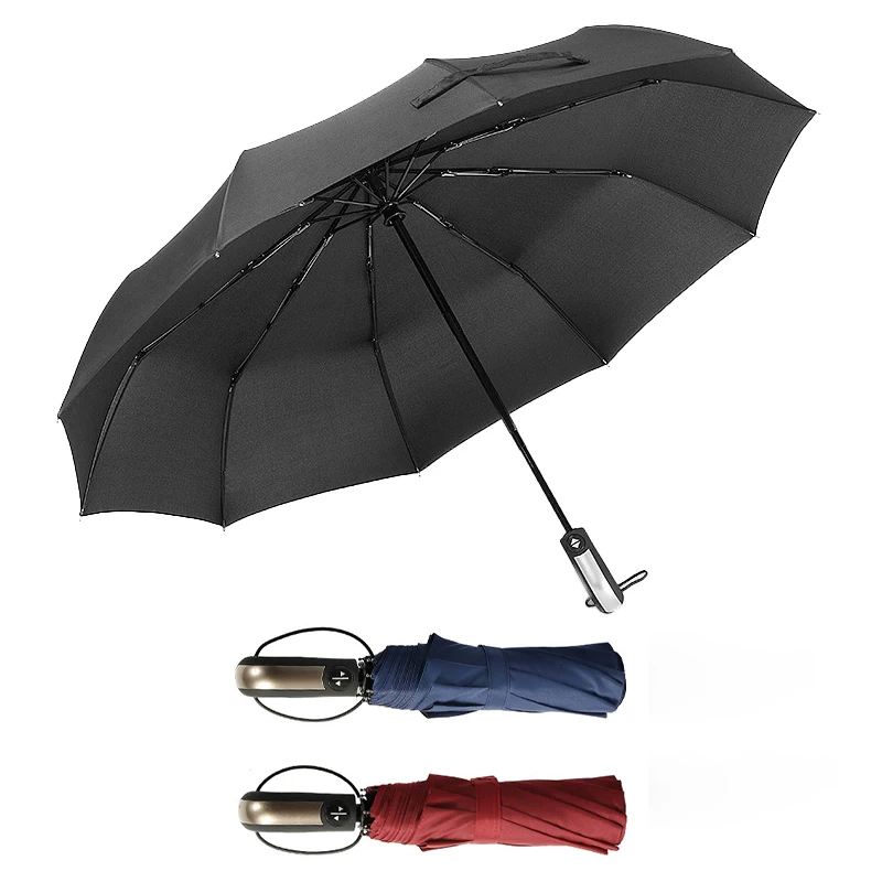 

Drop Shipping Portable Automatic Travel Compact Rain Folding Umbrella with 10 Ribs