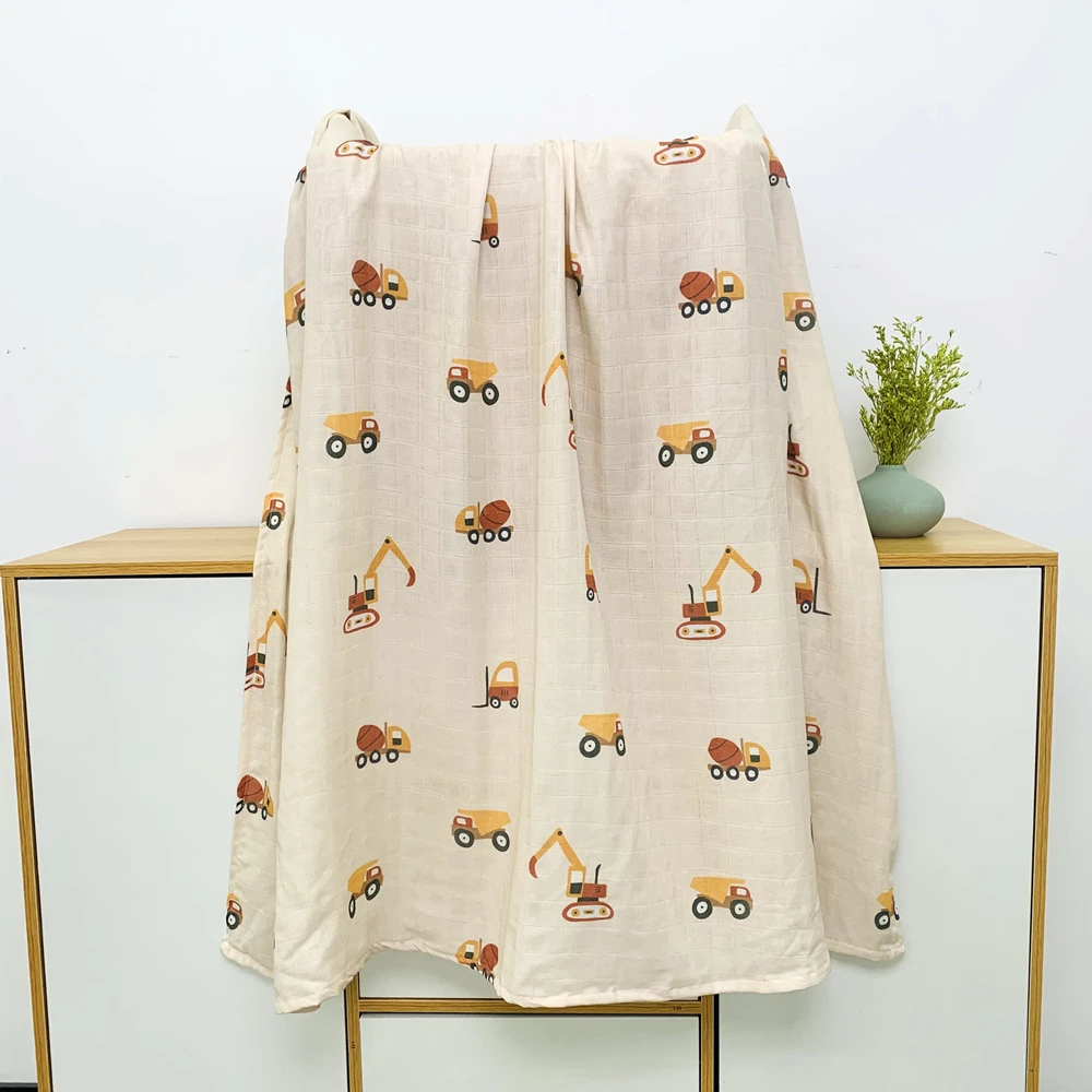 

2020 new arrival custom print cotton muslin bamboo swaddle blanket