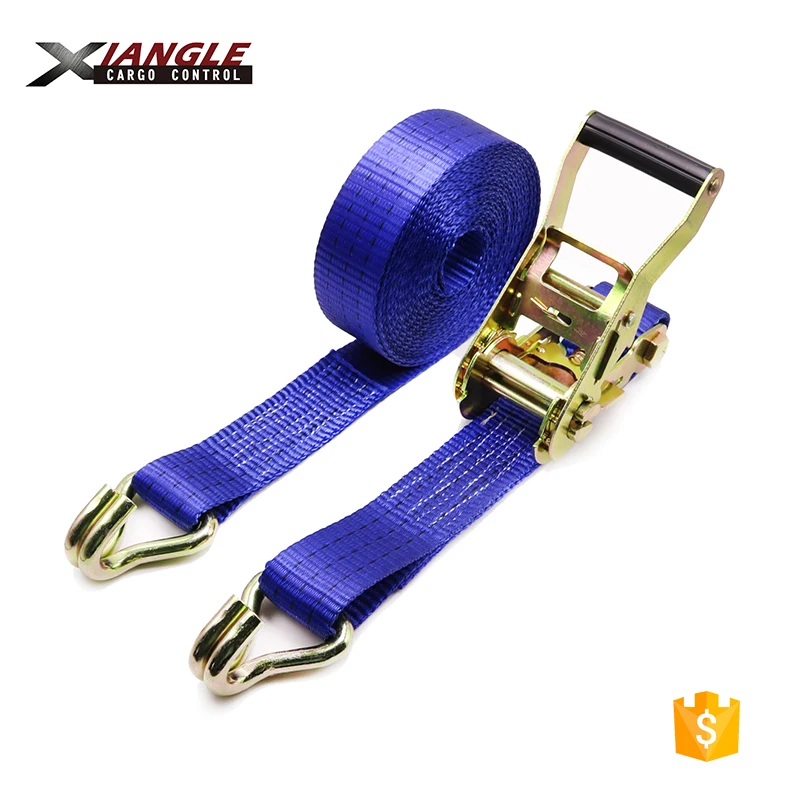 

Quick release 1.5 inch double j hook strap cargo strap polyester cargo ratchet tie down 3000kgs lashing straps